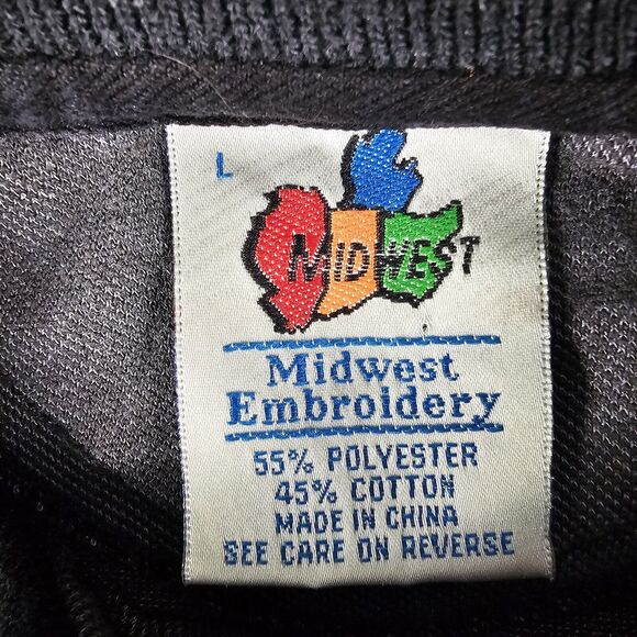 Chicago Bulls Midwest Embroidery short-sleeved polo shirt Gray/Black Men's L - Picture 7 of 8